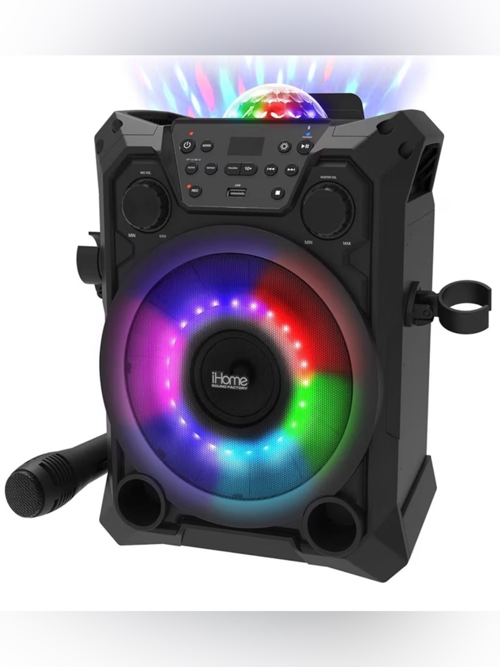 iHome Sound Factory Deluxe Bluetooth Karaoke Machine with LED Lights